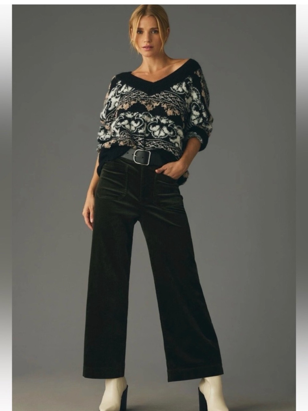 Maeve The Colette Cropped Wide-Leg Corduroy Pants (by Anthropologie)